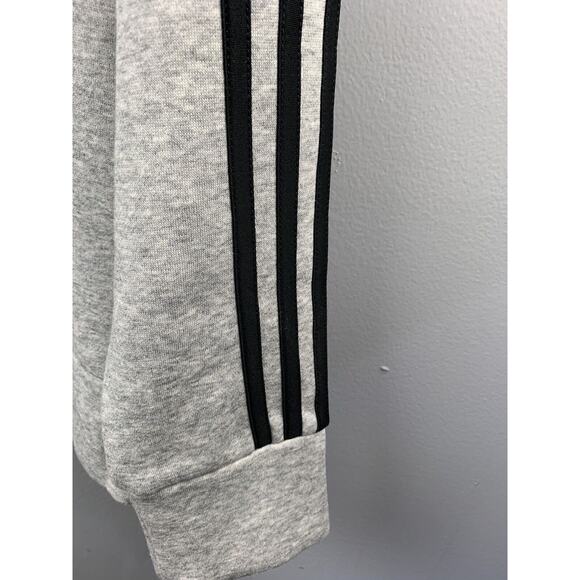 Adidas Pullover Sweatshirt Mens Medium Gray Stripes Solid Long Sleeve Crew Neck - Picture 4 of 6